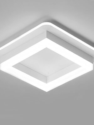 24W Square Hallway Light, Modern Flush Mount Led Ceiling Light,White Acrylic Close to Ceiling Lights for Bedroom Dining Room Kitchen Balcony Bathroom Aisle Ceiling Lamp (Cool White,6000K)