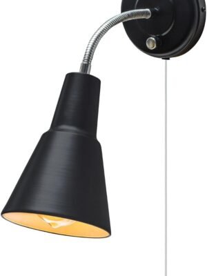 Gooseneck Sconce, Matte Black, Bulb Not Included