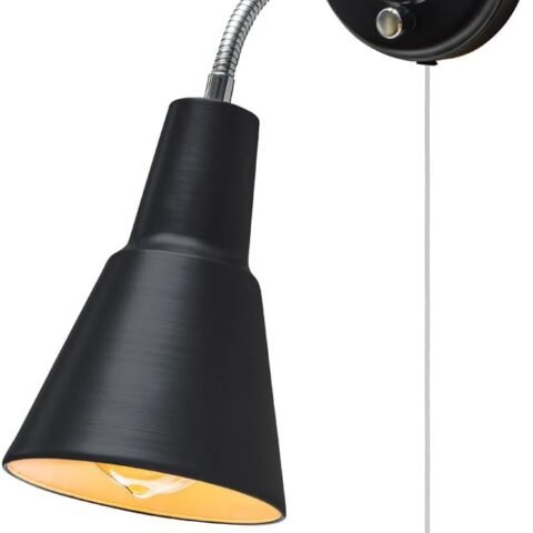 Gooseneck Sconce, Matte Black, Bulb Not Included