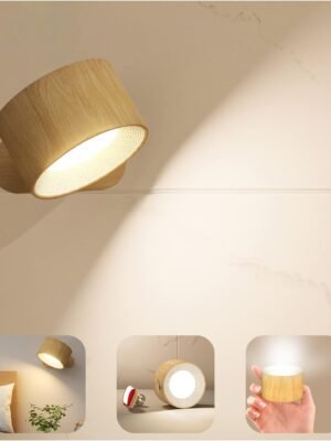 LED Sconces, Wall Mounted Lamps with Rechargeable Battery Operated USB Port 3 Color Temperatures & 3 Brightness Levels 360°Rotate Magnetic Ball, Cordless Lights for Reading Bedside