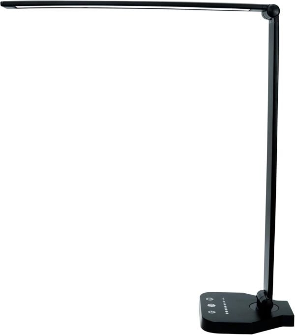 White crown LED Desk Lamp Dimmable Table Lamp Reading Lamp with USB Charging Port, 5 Lighting Modes, Sensitive Control, 30/60 Minutes Auto-Off Timer (Black)