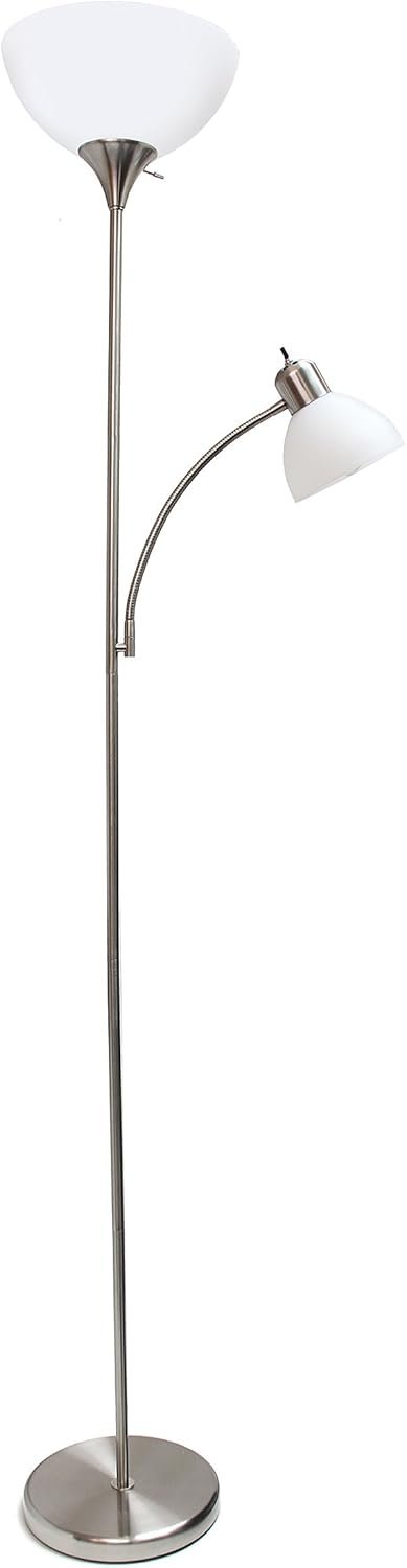 Mother-Daughter Floor Lamp with Reading Light, Brushed Nickel