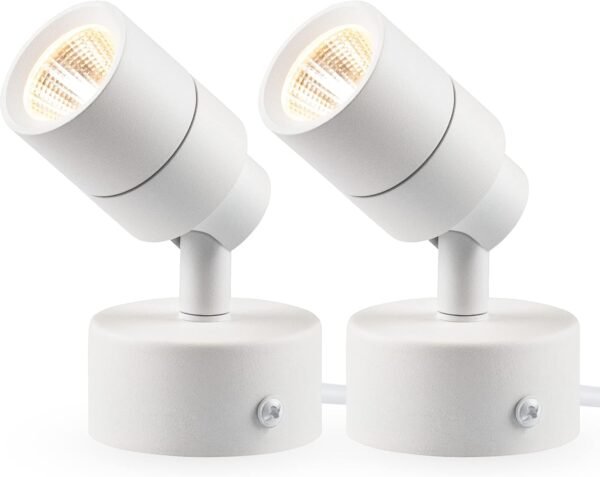 2 Pack LED Up Lights for Indoor Use Uplight, Warm White Floor Spotlight Lamp, 120V Spot Lights for Uplighting Accent Lighting, 5.9 FT Cord with Foot Switch