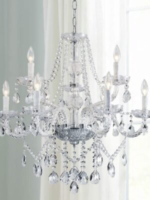 9 Light Modern Contemporary Elegant Crystal Glass Chandelier Pendant Ceiling Lighting Fixture