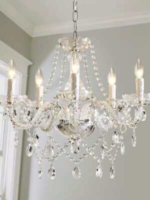 5 Light Modern Contemporary Elegant K9 Crystal Glass Chandelier Pendant Ceiling Lighting Fixture