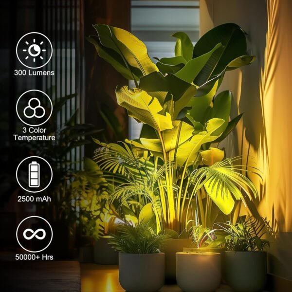 Wireless LED Spot lights Indoor Battery Operated with Remote, Rechargeable Up lights Indoor with Timer＆Dimmable, 3 Picture Lights for Wall, SpotLights Accent Uplighting for Plant, Artwork -White